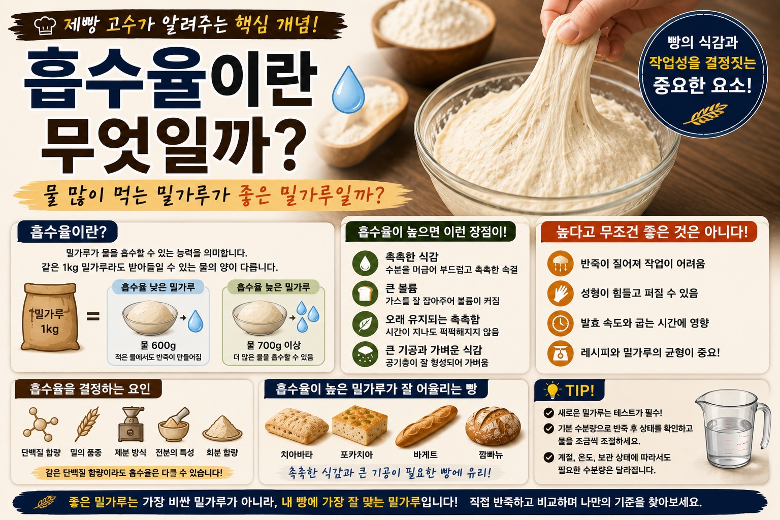 흡수율이란 무엇일까? 물을 많이 먹는 밀가루가 좋은 밀가루일까?