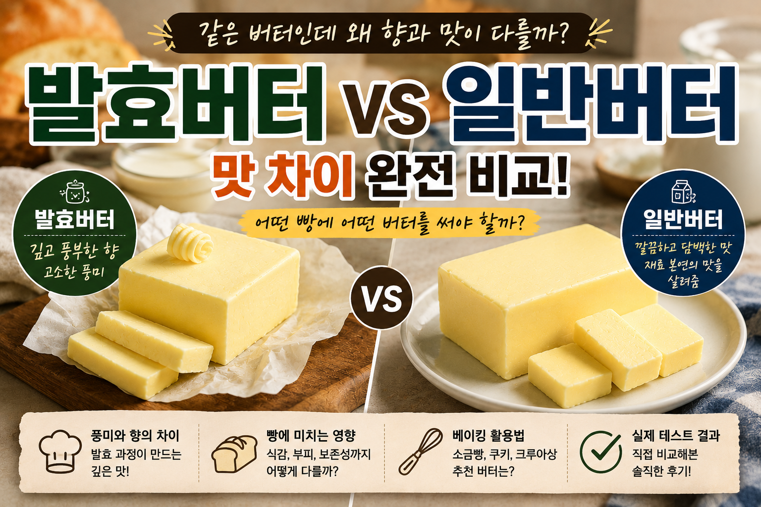 발효버터와 일반버터의 맛 차이｜같은 버터인데 왜 풍미가 다를까?