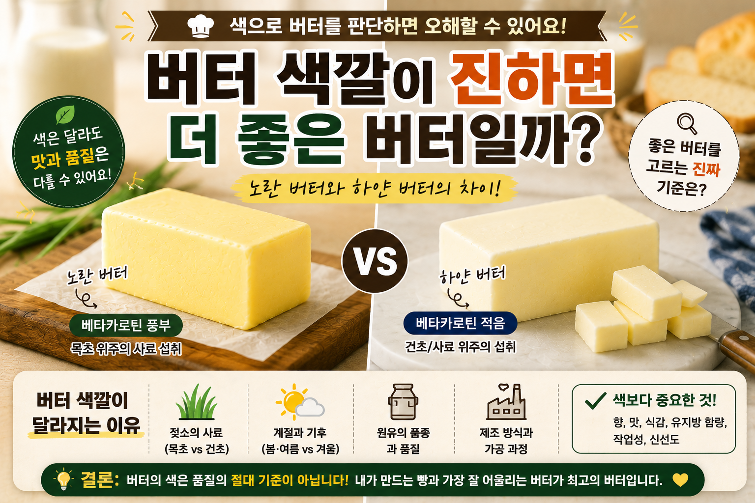 버터 색깔이 진하면 더 좋은 버터일까?