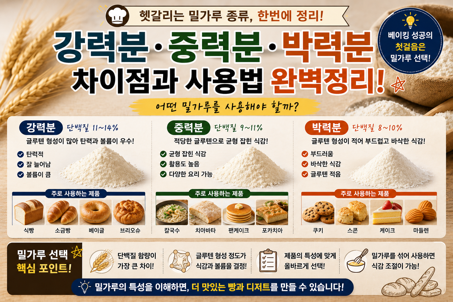 강력분·중력분·박력분 차이