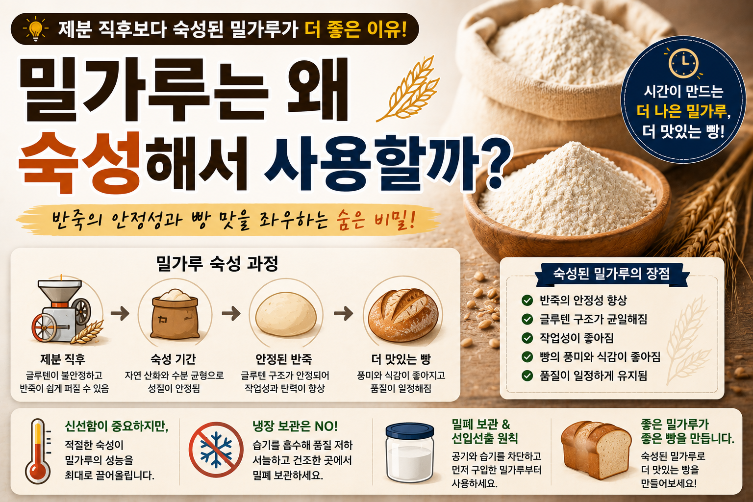 밀가루는 왜 숙성해서 사용할까? 갓 만든 밀가루보다 숙성된 밀가루가 좋은 이유